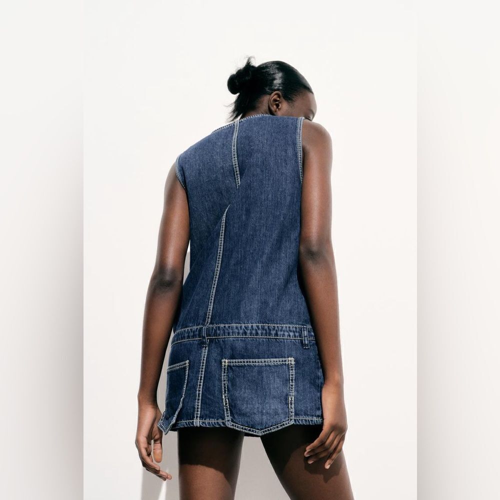ZARA TRF DENIM JUMPSUIT DRESS - Picture 7 of 11